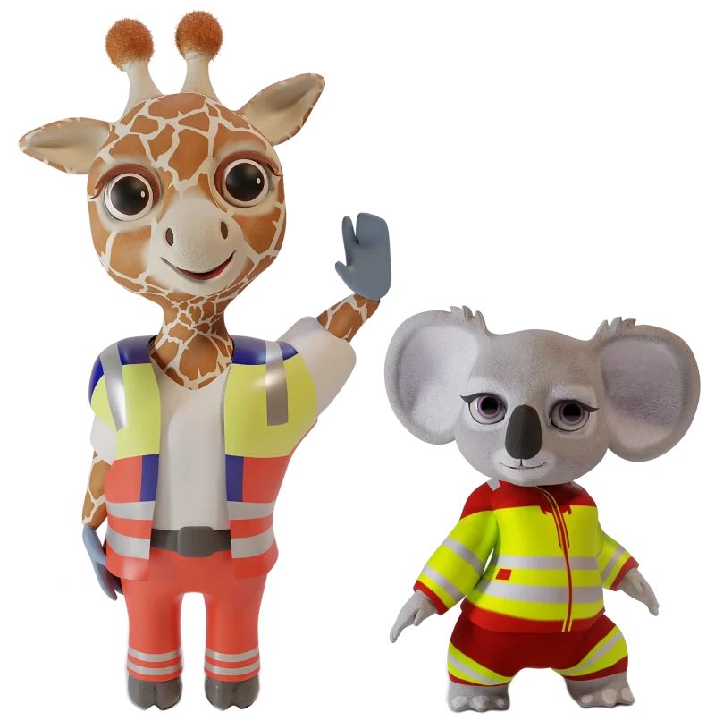 Greta Giraffe und Kira Koala